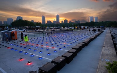 900 drones set up & ready to launch 900 drones set up & ready to launch